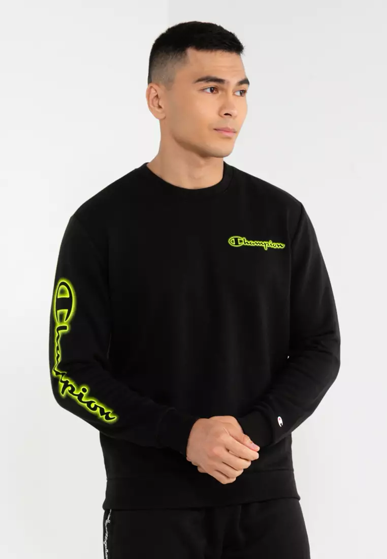Champion sweater on sale neon t shirt