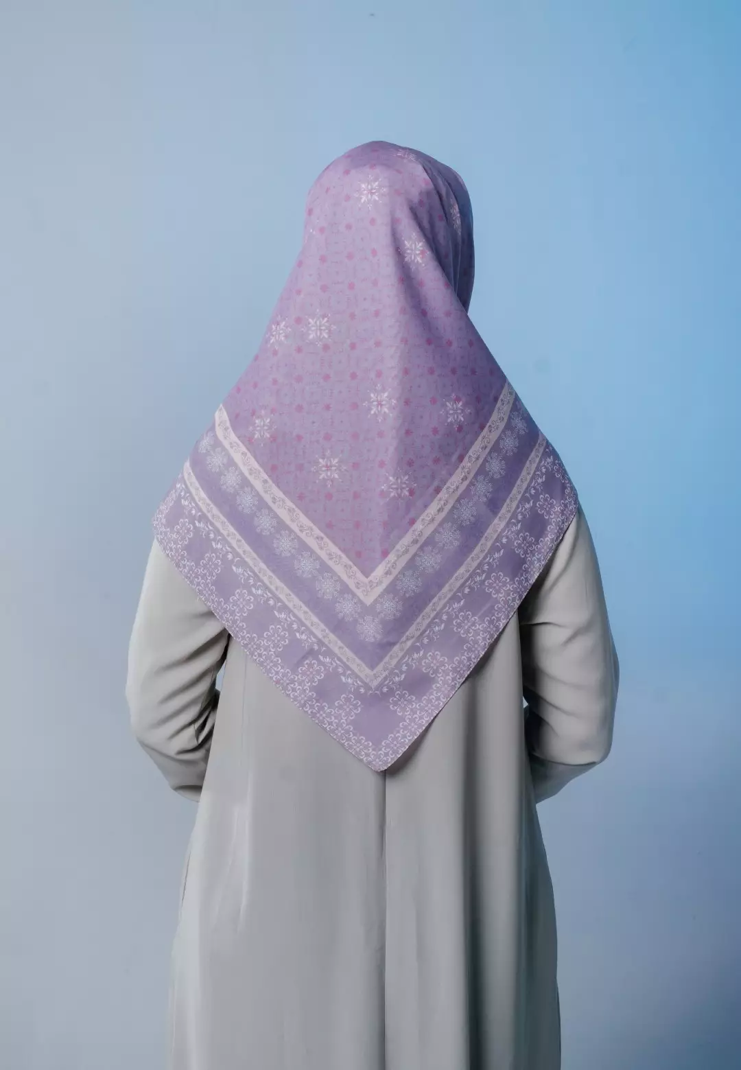 VALE Scarf Lavender - Kerudung Hijab Segiempat Motif With Pouch Ziplock - Bahan Poly Fine - Ukuran 110x110