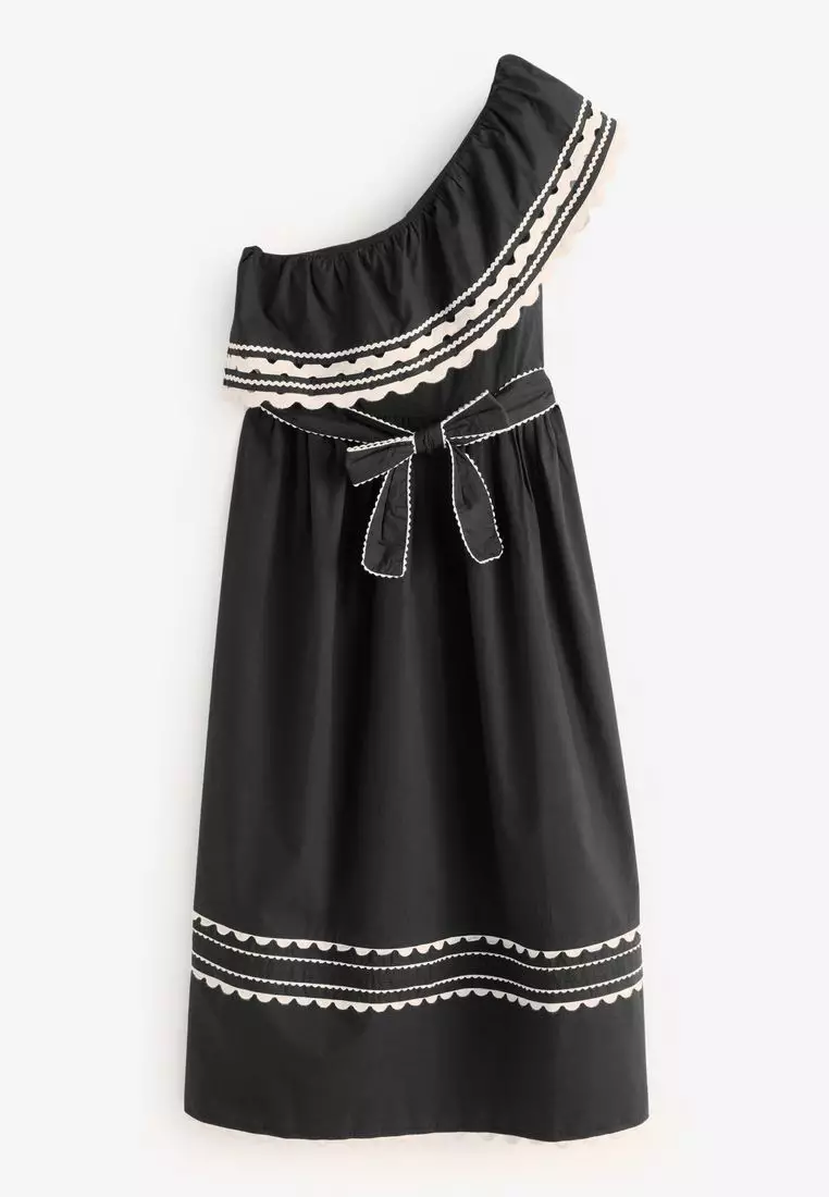 One Shoulder Rik Rak Summer Dress