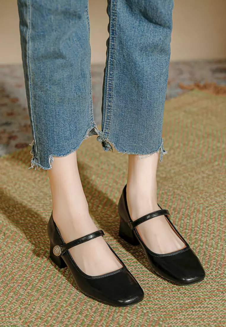 4CM Vintage Microfiber Leather Mary Jane Shoes TE2010-6