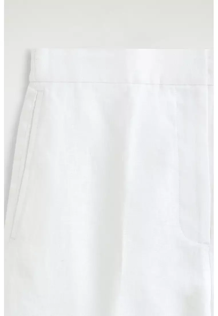 TAILORED ELASTICATED LINEN SHORTS