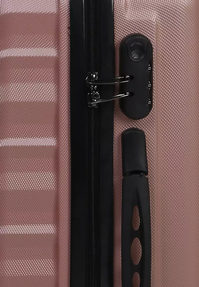 Carlton Tas Koper Hardcase Unisex Size 20Inch Suitcase Combination Lock Large Compartment Material ABS+PVC Coated ORIGINAL - Pink