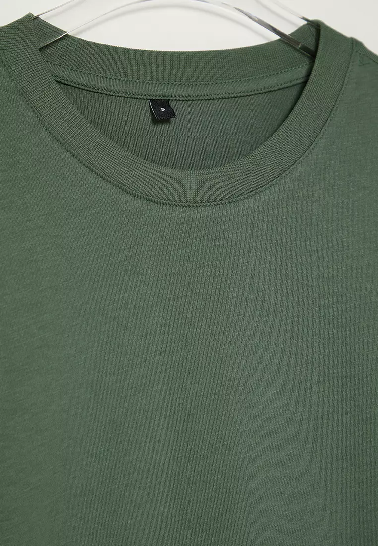 Dark Brown-Dark Green-Stone 3-Pack Slim/Slim Cut 100% Cotton Men's T-Shirt Tedaw25Ts00010