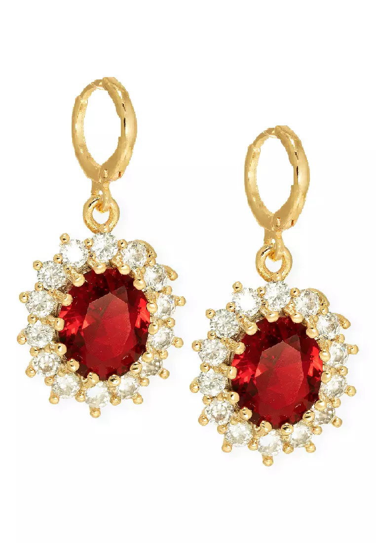 Red ruby sales stud earrings