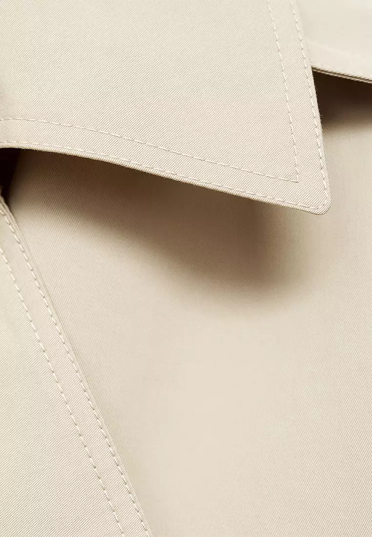 Double-Breasted Cropped Trench Coat