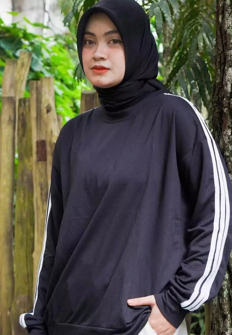 Reza Sporty Set - Setelan Training Olahraga [Hitam- Putih]