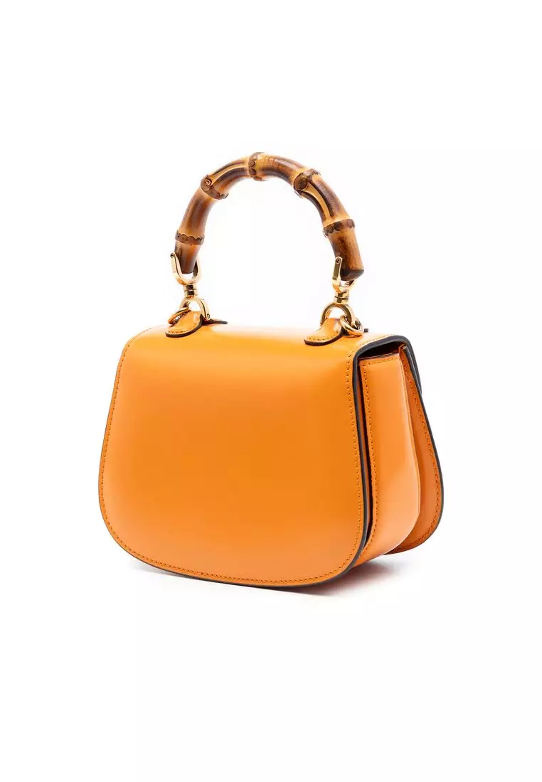 Pre-Loved Gucci Mini Calfskin Web 1947 Bamboo Top Handle Bag