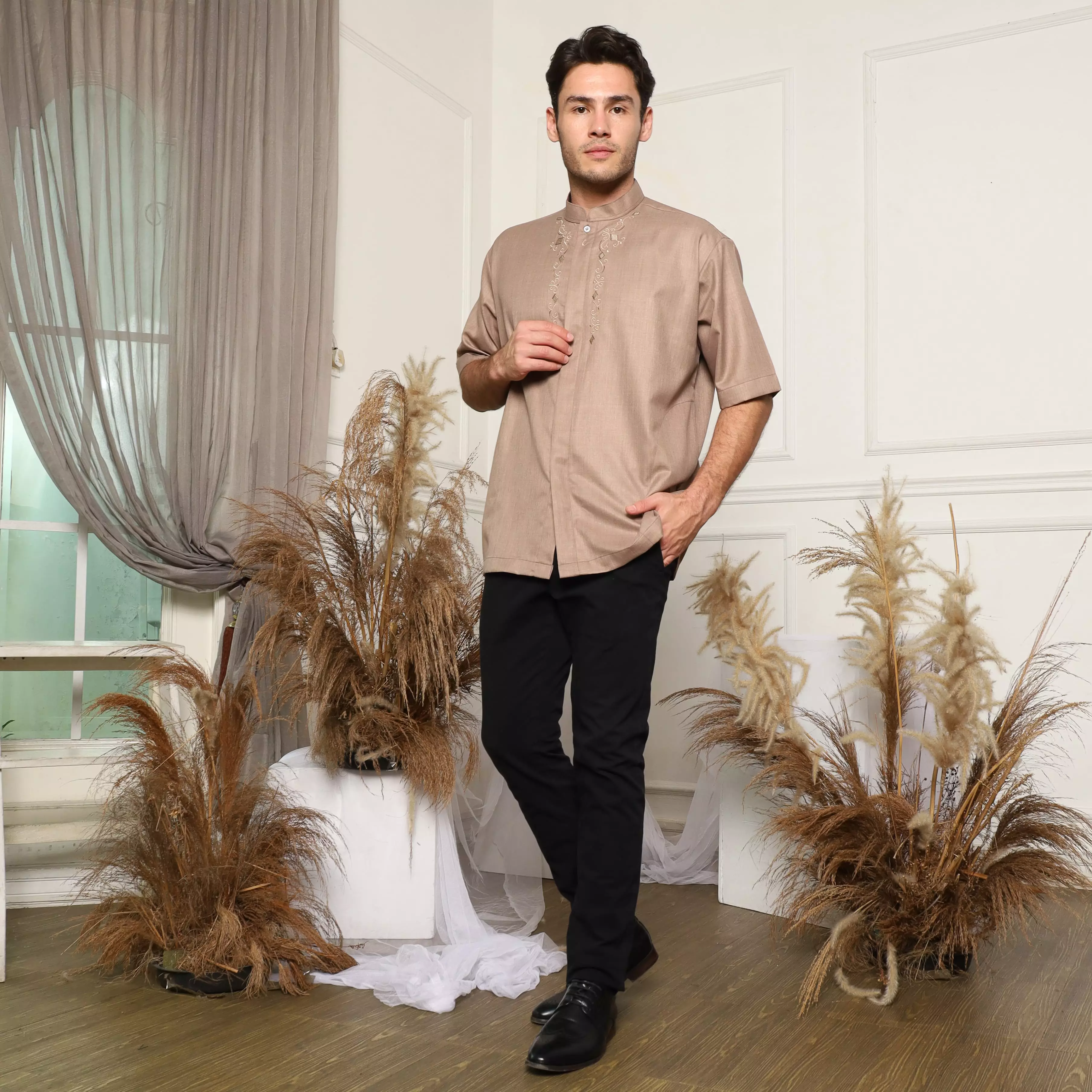 Baju Koko Sarimbit KK 44 Mocca