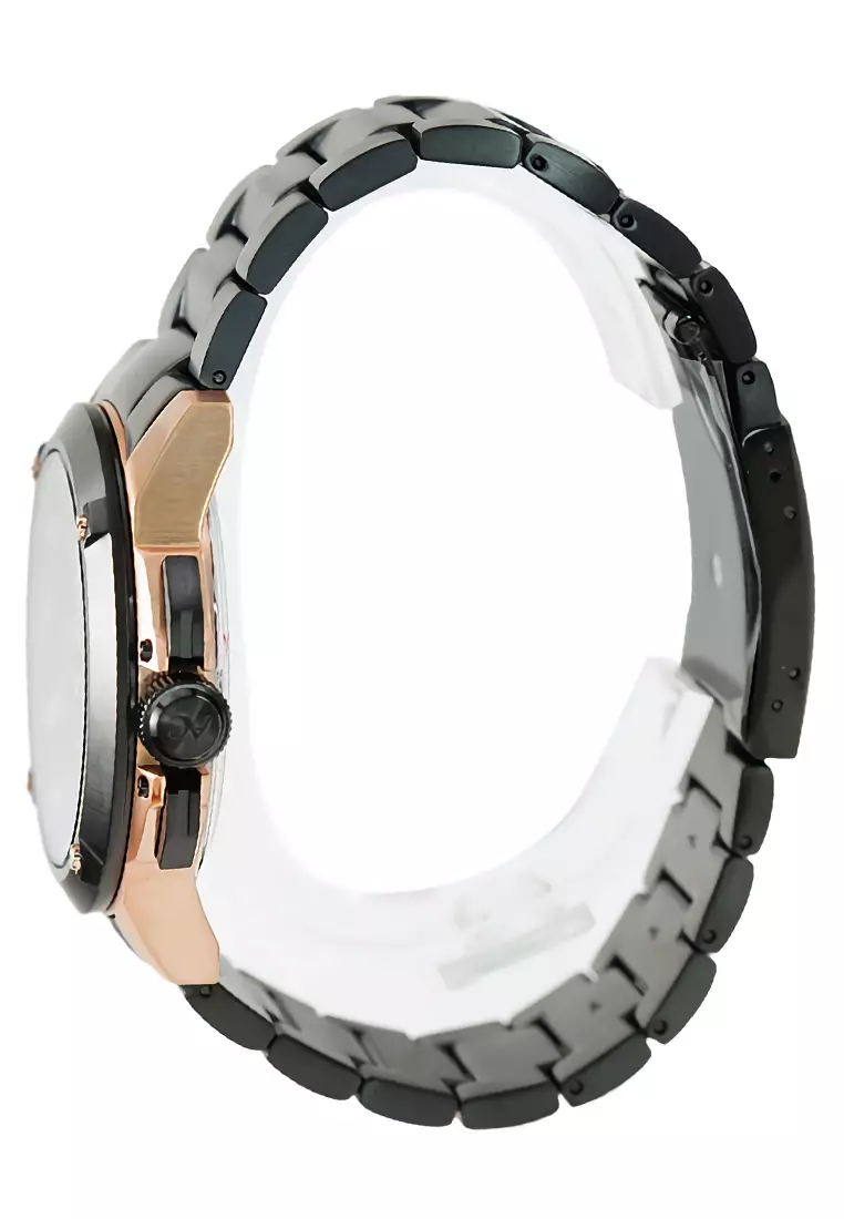 Alexandre Christie - Jam Tangan Chronograph Pria - Rosegold - Black Stainless Steel Bracelet - 9602 MCBBRBA