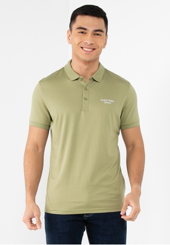 CALVIN KLEIN green Stacked Logo Polo Shirt- Calvin Klein Jeans EEE54AAE09E369GS_1