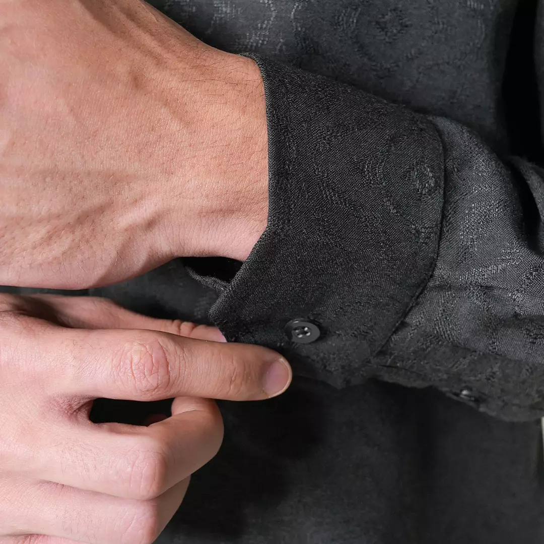 Casella Baju Koko Pria Lengan Panjang Motif Elegan | Baju Koko Yusuf 9996 Black