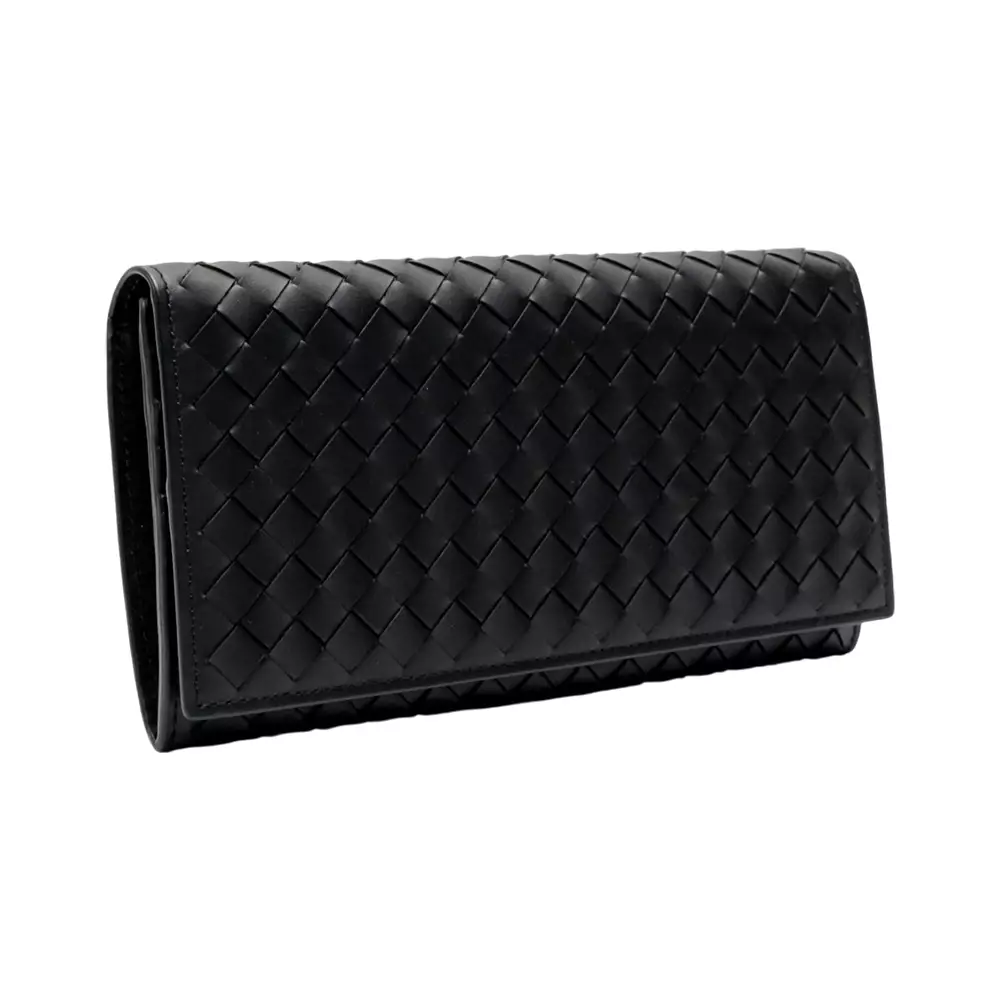 Bottega Veneta Intrecciato Black Bifold Long Wallet #5197