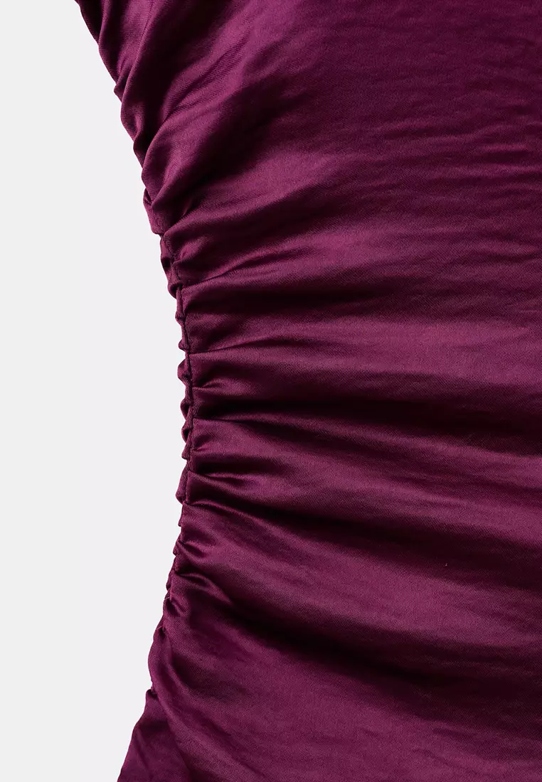 Satin Dress With Creased Effect