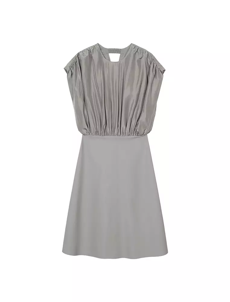 電力紡X型修身優雅無袖連衣裙