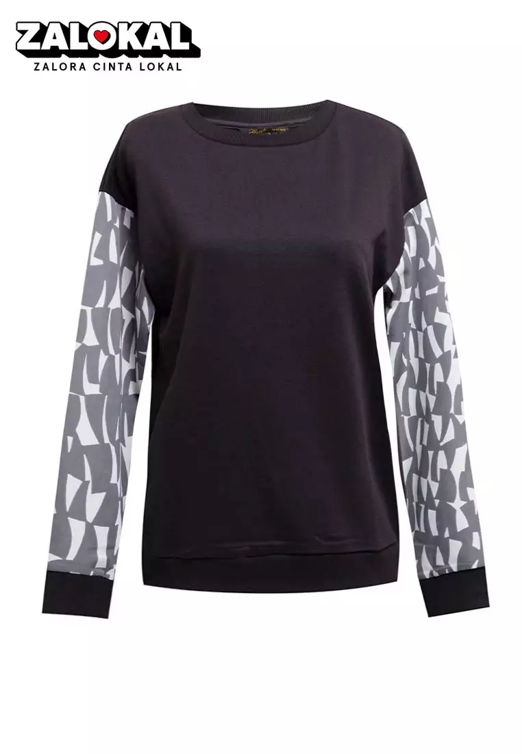 Sweater Atasan Lengan Panjang Abstrak