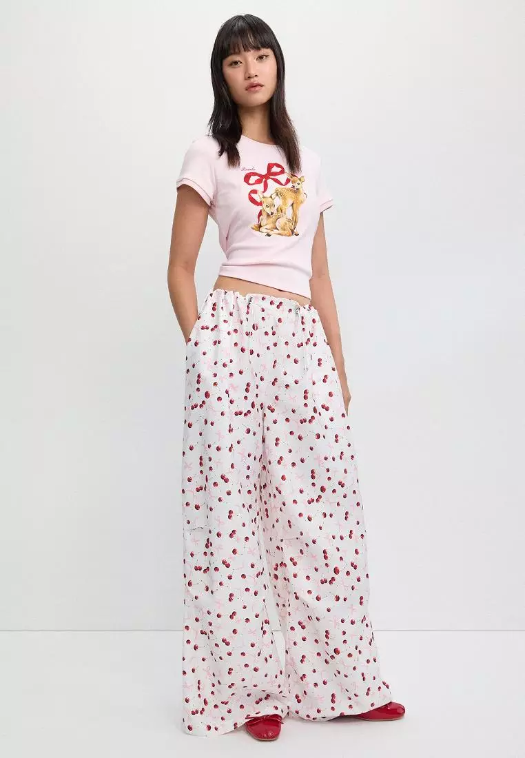 Drawstring Wide-Leg Pants
