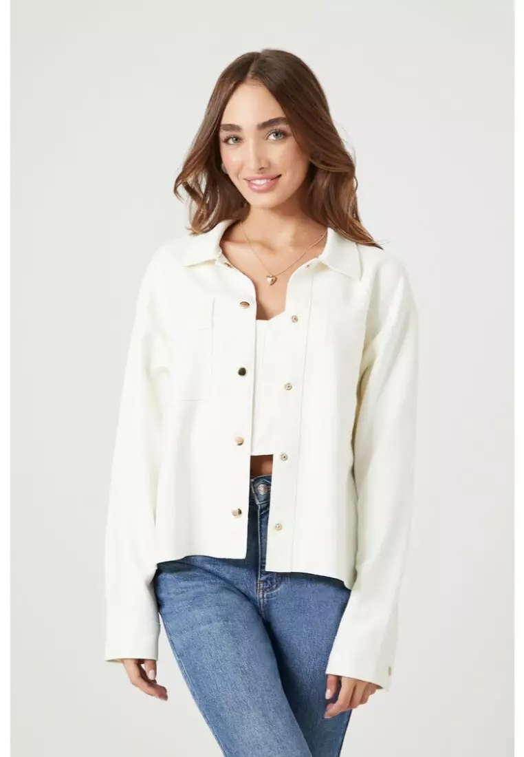 White jean jacket forever 21 on sale