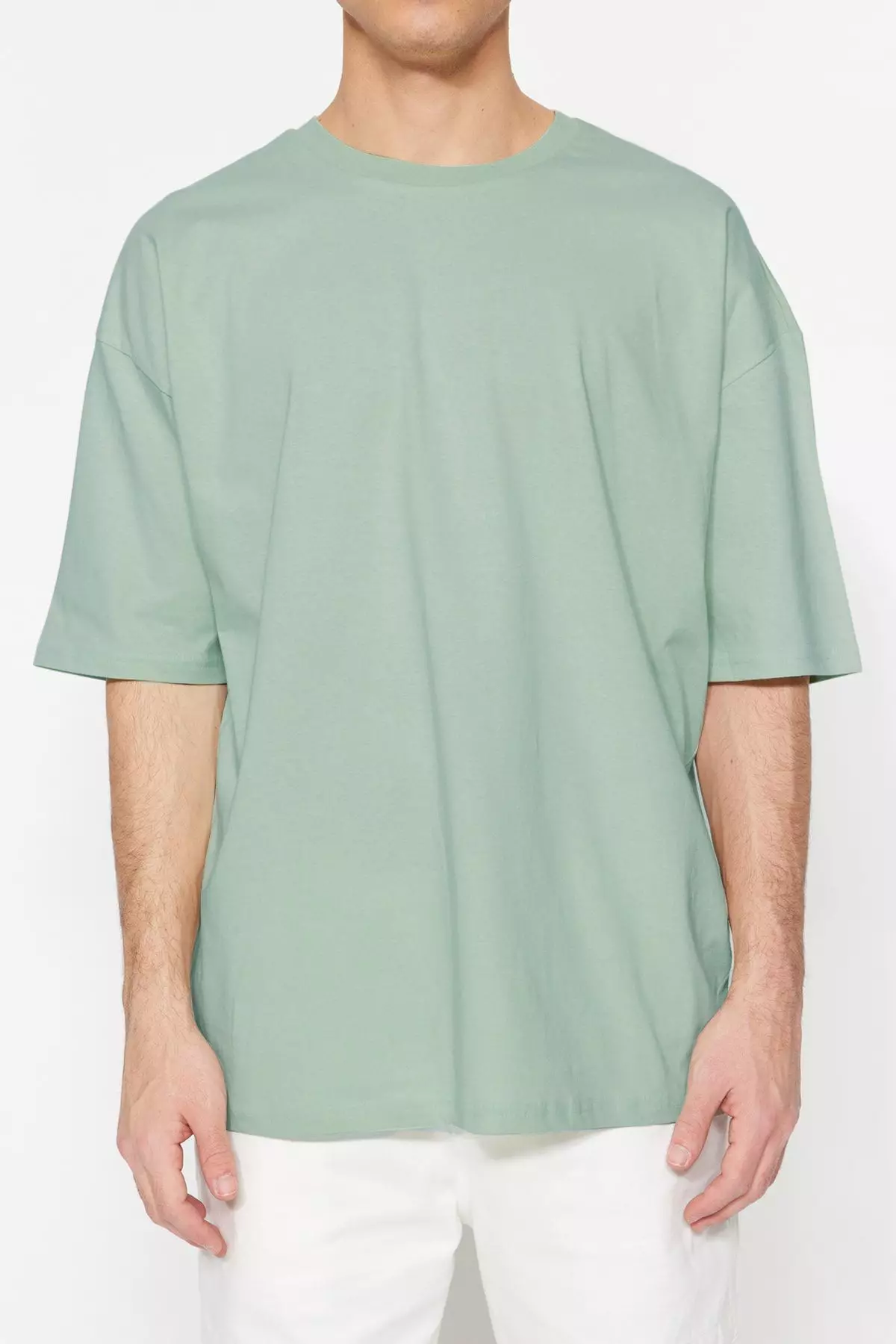 Dark Mint Oversize Basic T-Shirt 100% Cotton Short Sleeve