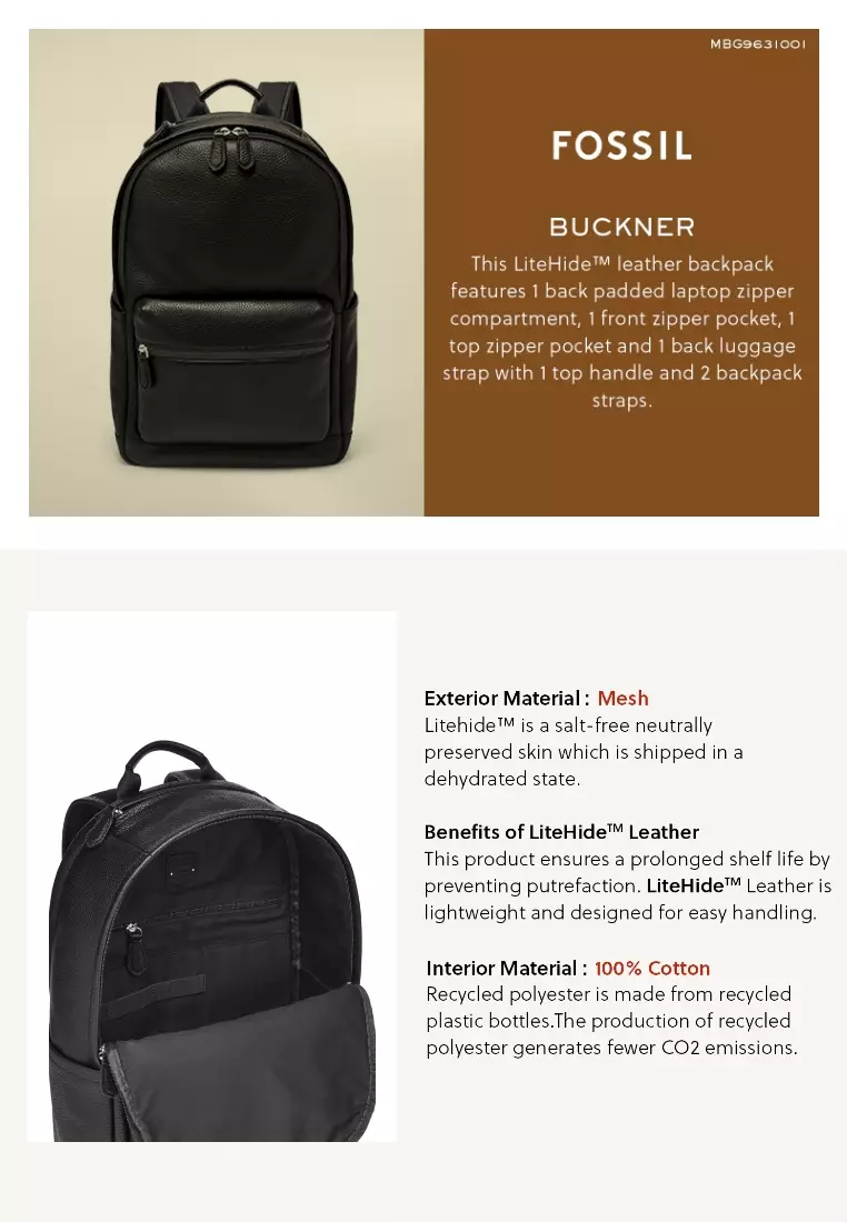 Buy Fossil Fossil Men's Buckner Backpacks MBG9631001 Black