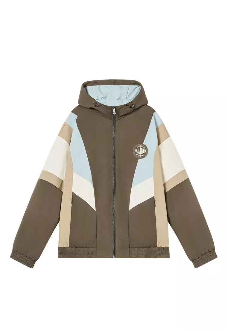 MEN'S LOGO LOOSE FIT COLOR BLOCKS HOODED JACKET