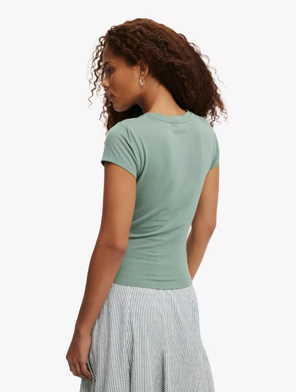 Cotton On -  Pakaian Wanita  - All Day Crew Tee - Jaded Green