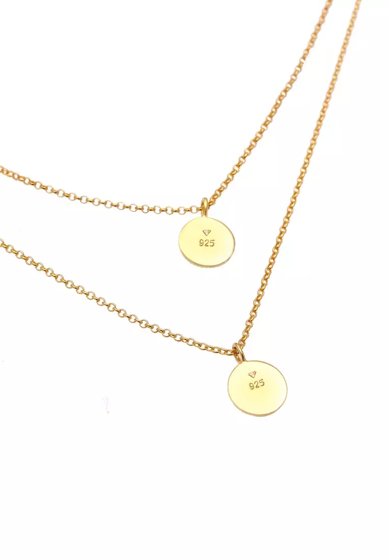 Buy ELLI GERMANY Necklace Choker Layer Circle Gold Plated 2024