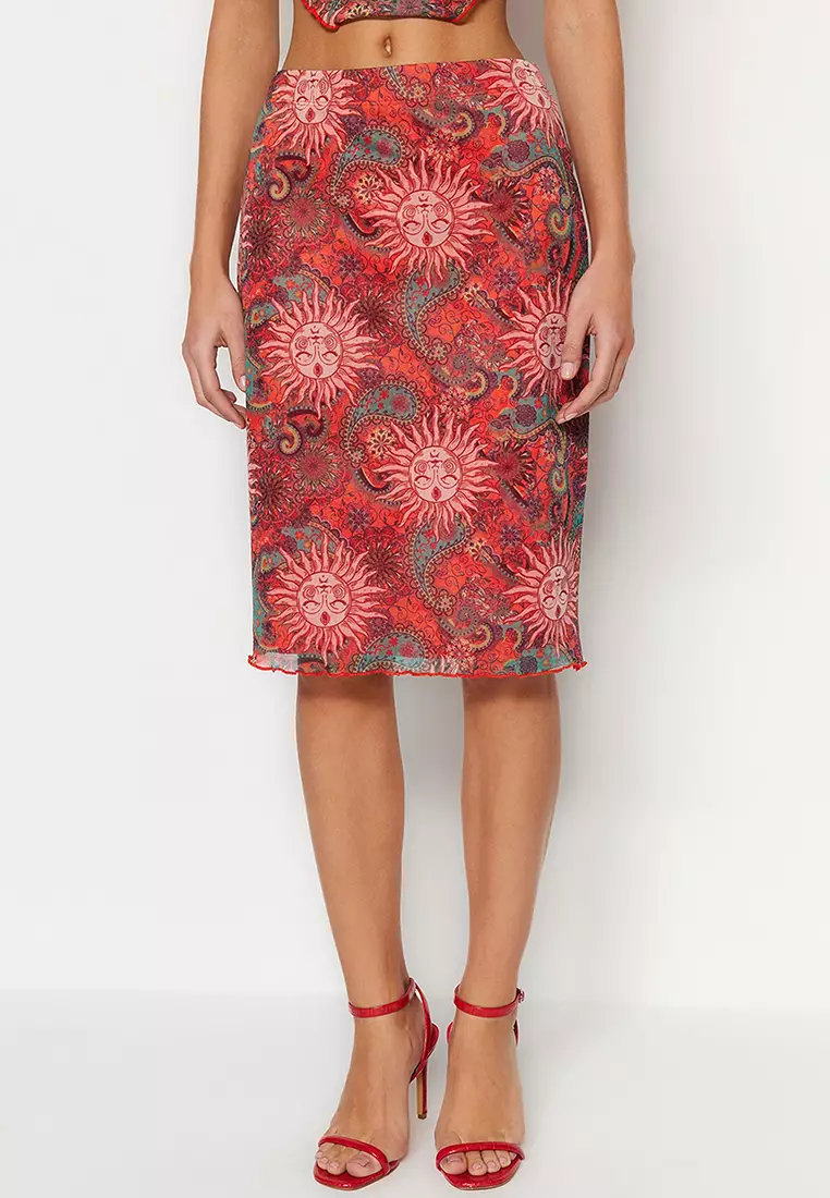 Buy Trendyol Printed Pencil Skirt 2024 Online | ZALORA Singapore