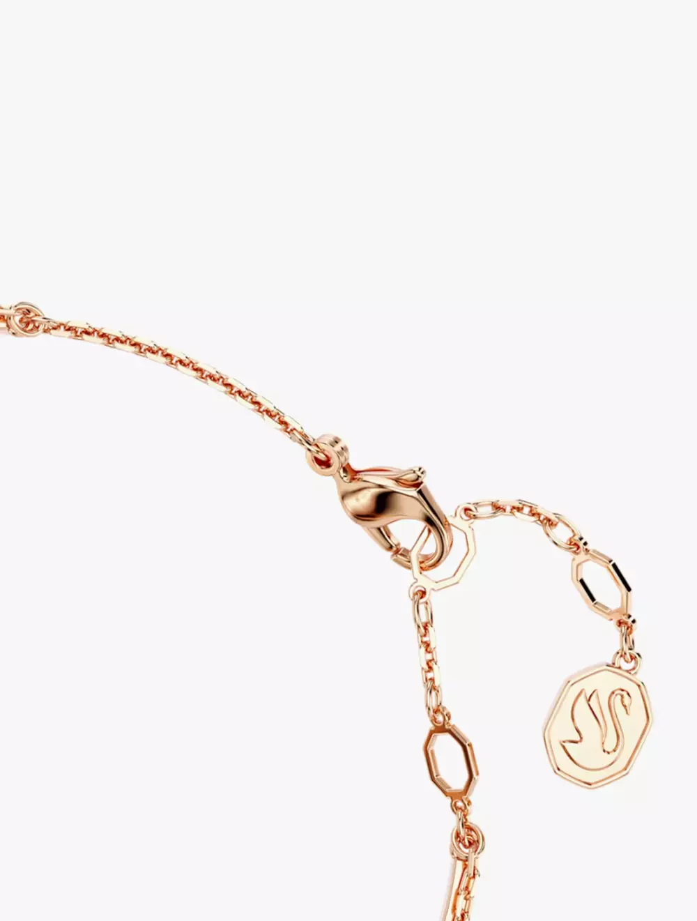 Swarovski Swan Bangle, Swan, Black, Rose Gold-Tone Plated - M - Black