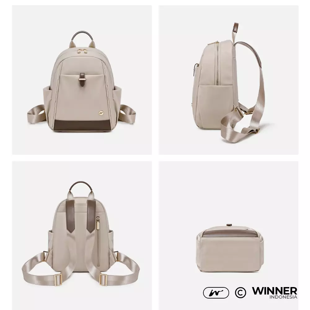 Tas Ransel Kecil Nylon Anti-Air Backpack Korean Style (T14-016-6138) - Khaki S