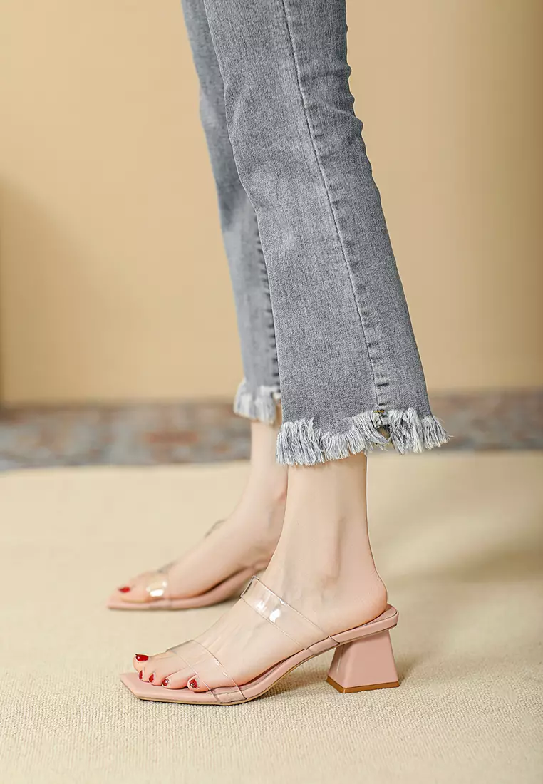 5CM Double Transparent Strap Sandals TE8398-5