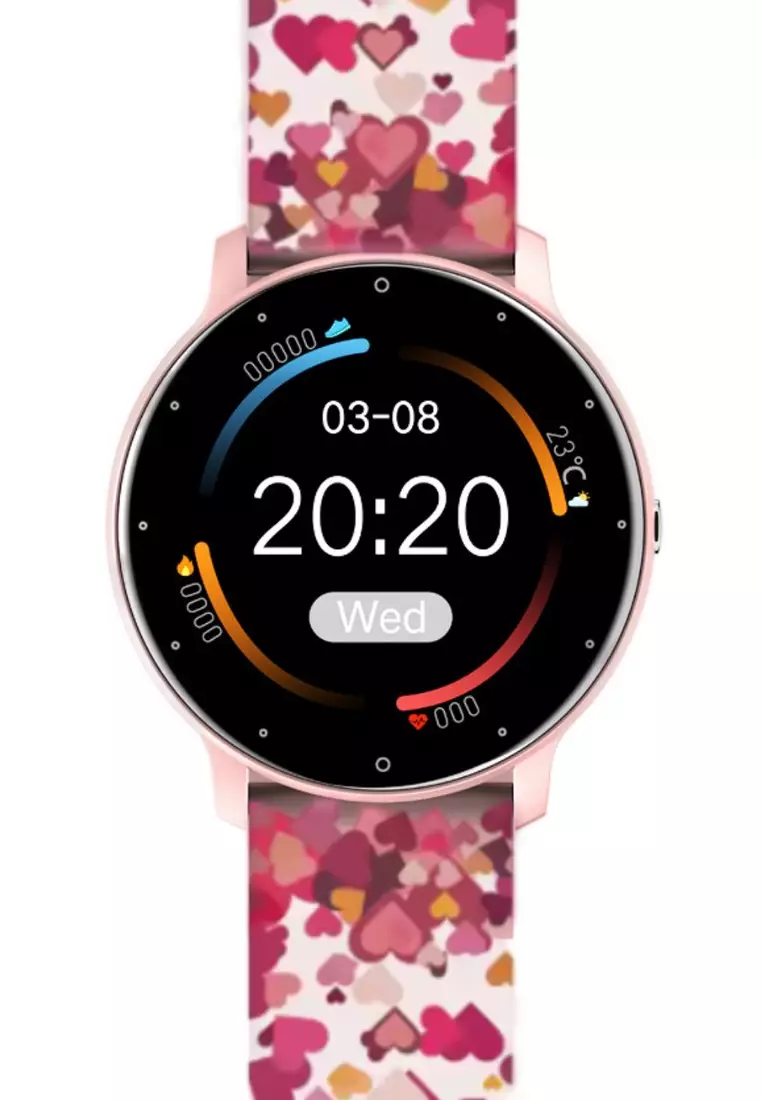 Pink Ladies Smart Watch - with 2 Easy to Exchange Silicon Straps