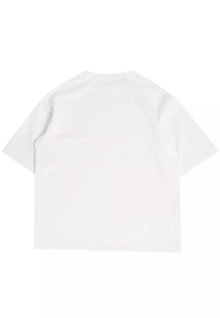 MTR04 kaos oversize baju koko modern bahan scuba tebal "morocco abu muda" putih