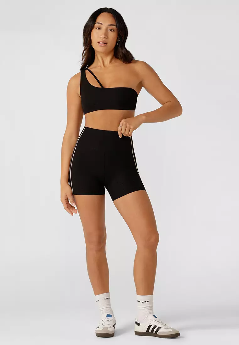 Luxe Rib Asymmetrical Sports Bra