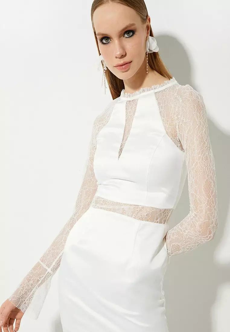 Satin Mini Bridal Dress