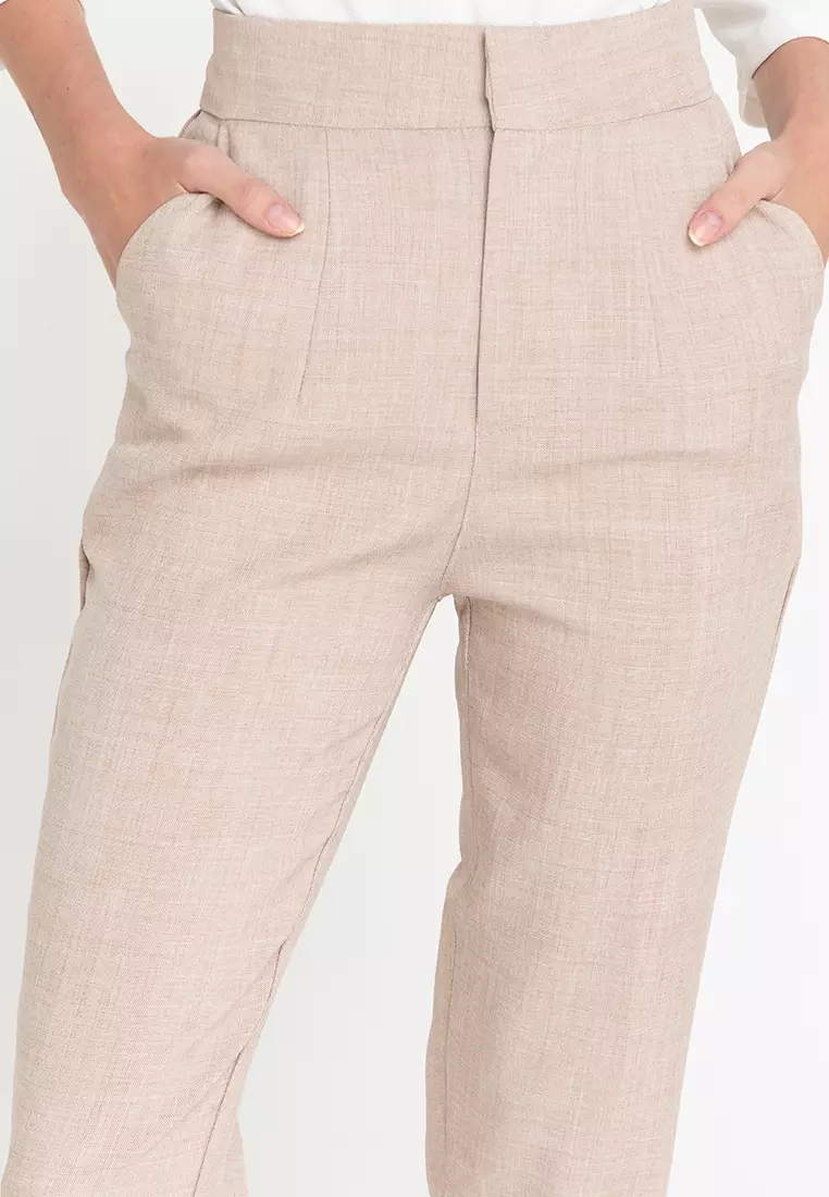 Toronto Tapered Leg Trousers With Front Zipper