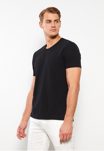 LC WAIKIKI black V-Neck Short Sleeve Men's T-Shirt 554F2AAA7F93EBGS_1