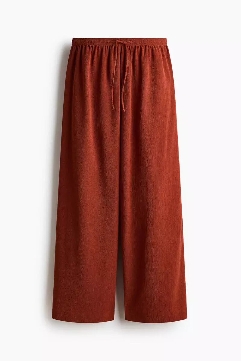 Textured jersey trousers