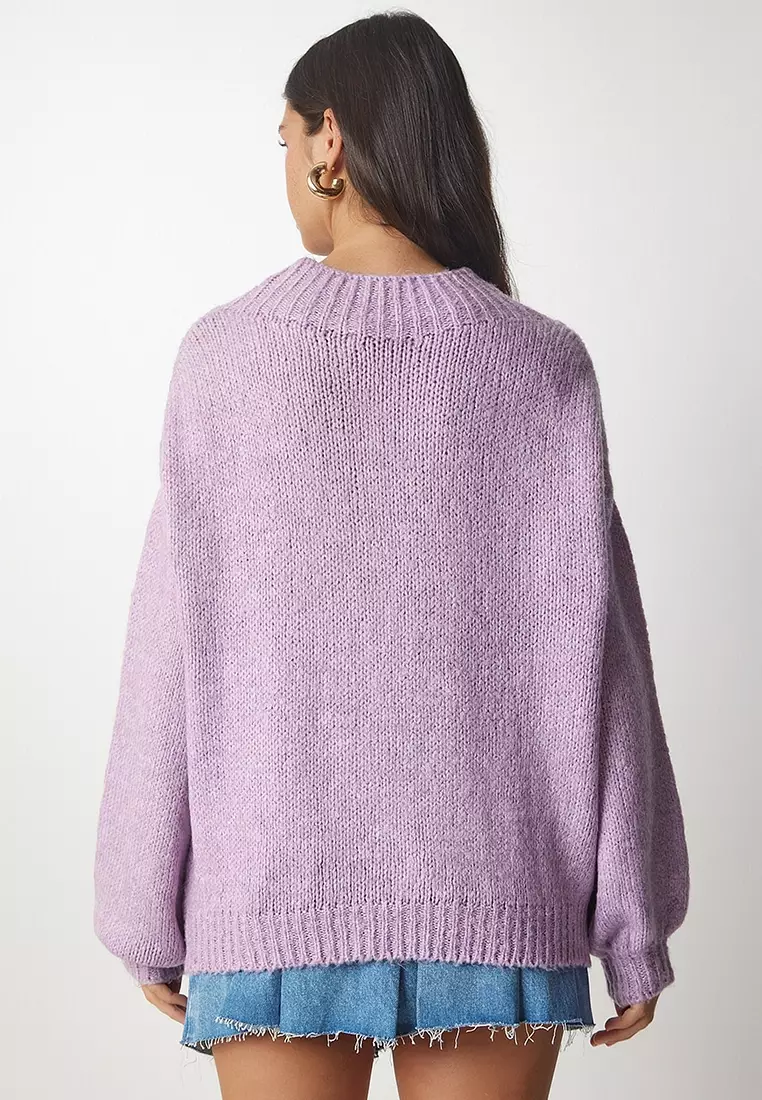 Stand-Up Collar Basic Knit Sweater