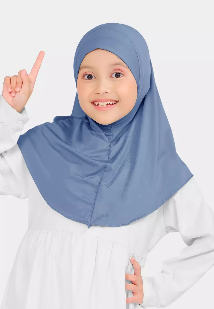 Cotton Bee - Atiyah Bergo Anak | Hijab Instan Anak - Blue Ocean - S