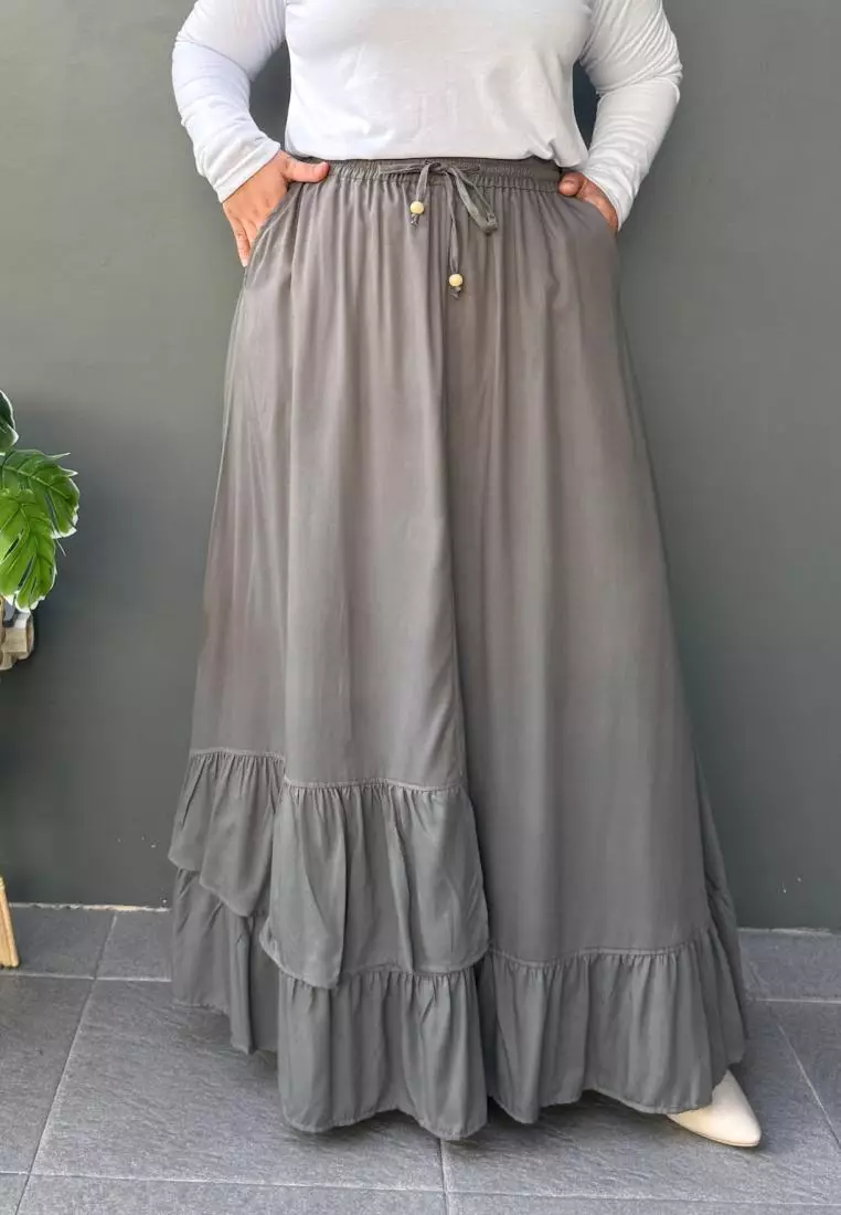 Inayah A-Line Skirt (Rok Panjang Katun Muslimah Bawah Lebar)