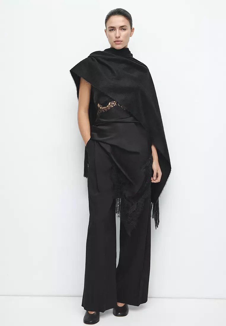 Pleated Wide Leg Trousers