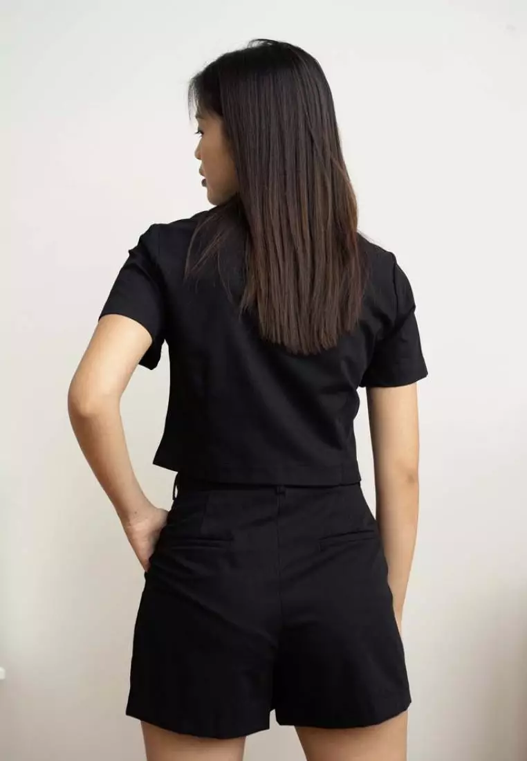 COTTON BLEND SHORTS WITH POCKET