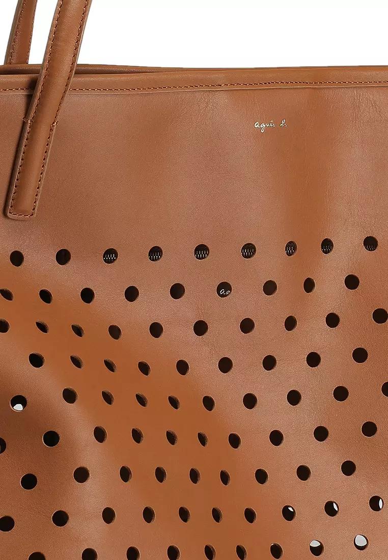 Perforated Leather Tote Bag