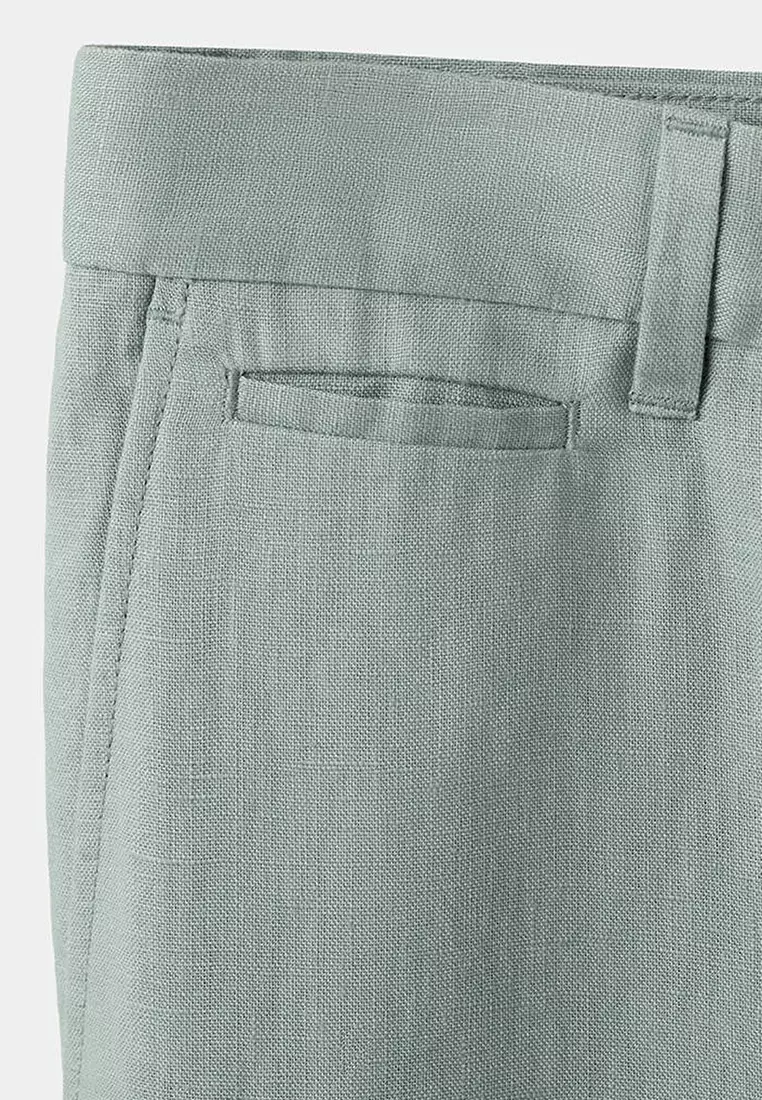 Slim-Fit 100% Linen Trousers