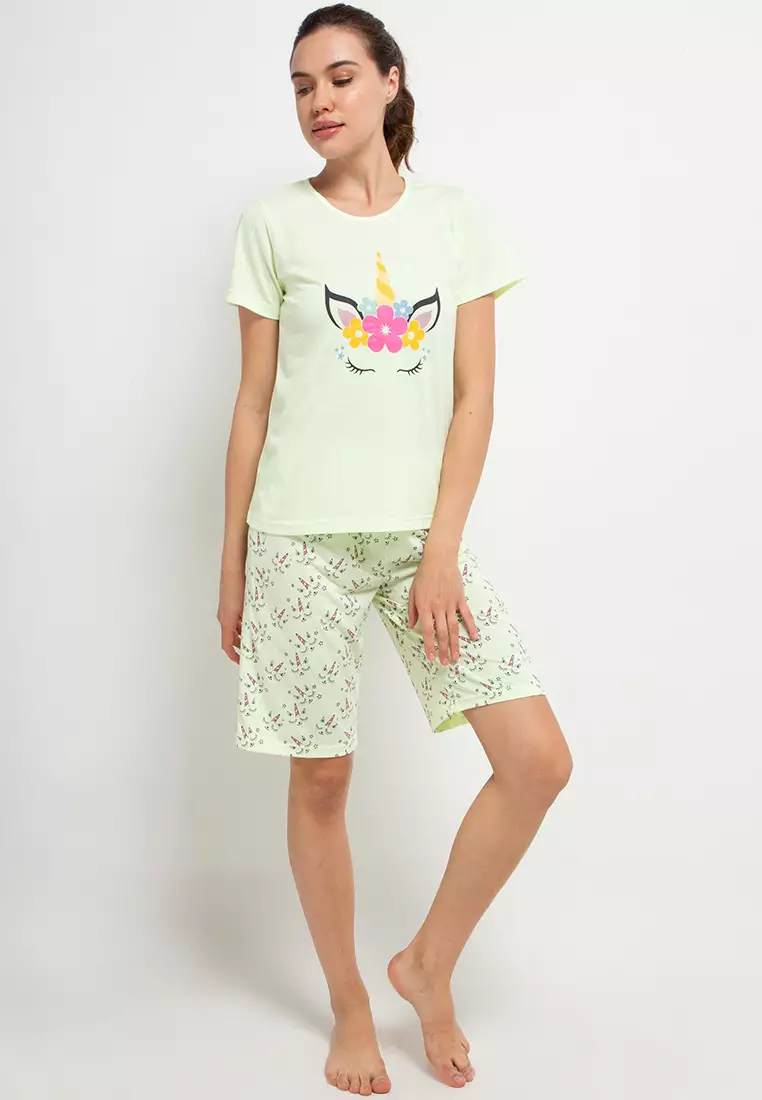 Pyjama Pijama Short Sleeve Short Pants Sleepwear