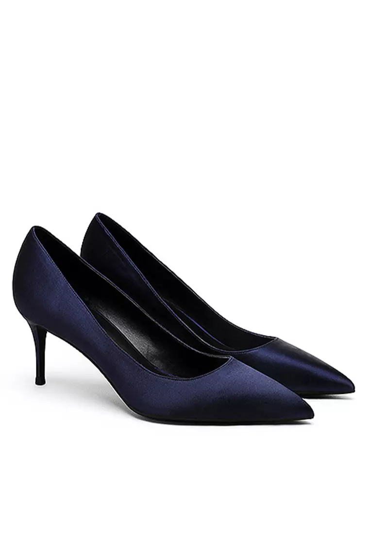 6CM Silk Fabrics Pointed High Heel Shoes HZL163
