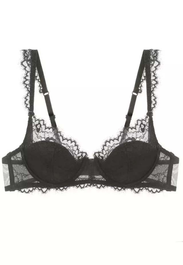 Lace Thin Cotton Airflow Bra with Panty Set CA123110BK