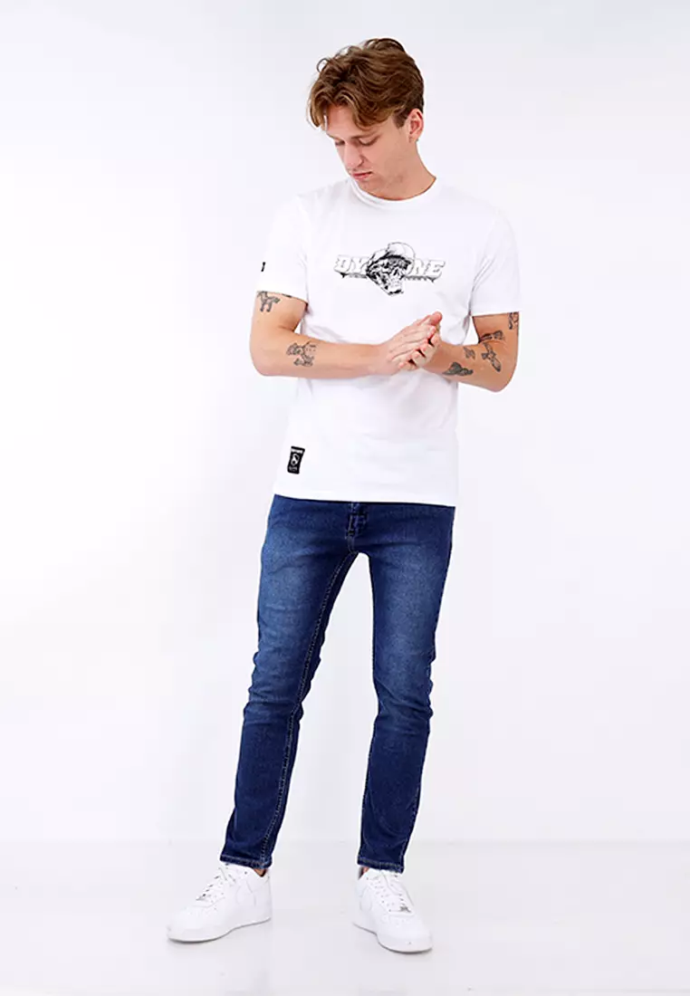Round Neck Short Sleeves Slim Fit T-Shirt