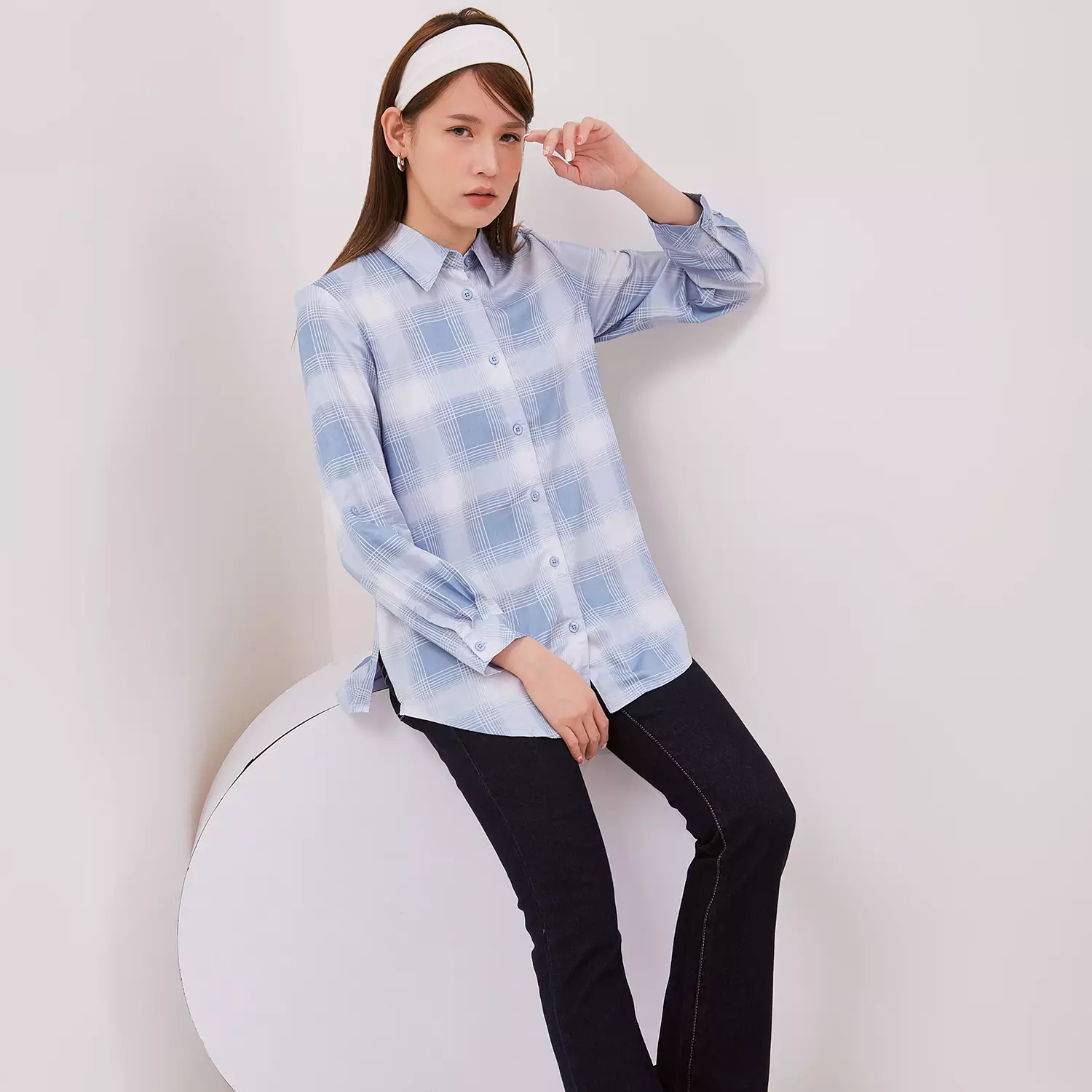 DUST Kemeja Andari Kotak Biru Comfease (D.116471)