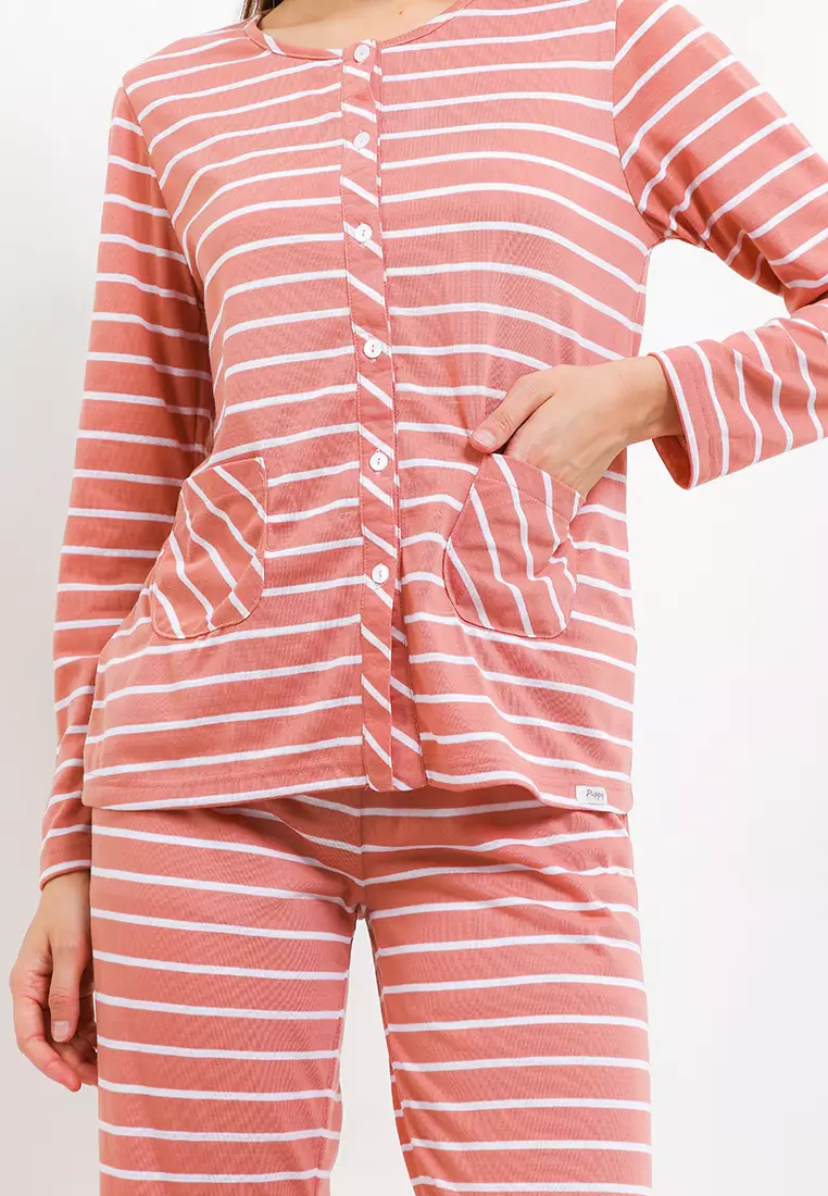 Pyjama Baju Tidur Long Sleeve Long Pants Sleepwear